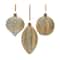 Blue & Brown Distressed Ribbed Glass Ornament Set